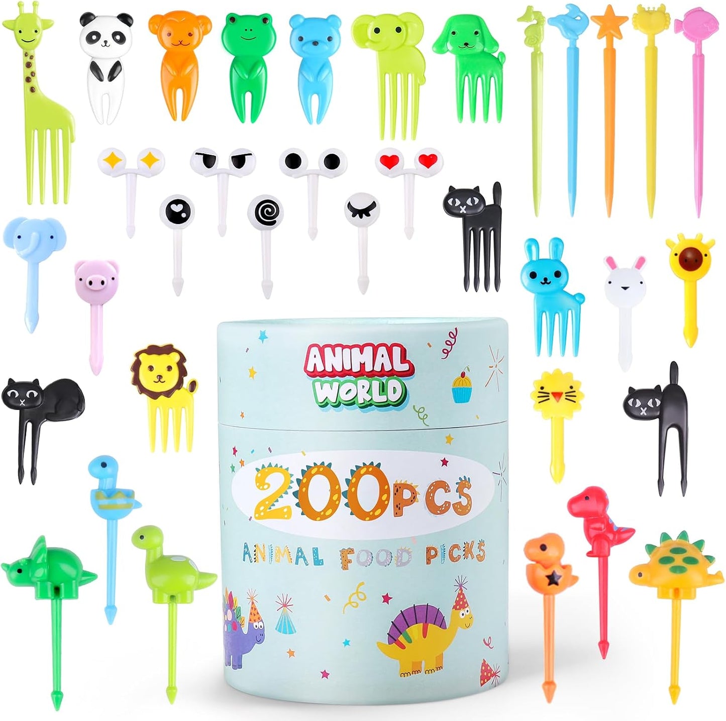 160PCS Food Picks for Kids with Storage Box, Kids Lunch Accessories for Bento Box, Animal Kids Food Picks for Picky Eater, Cute Toothpicks for Food Fruit, Fun Toddler Food Picks - BPA Free