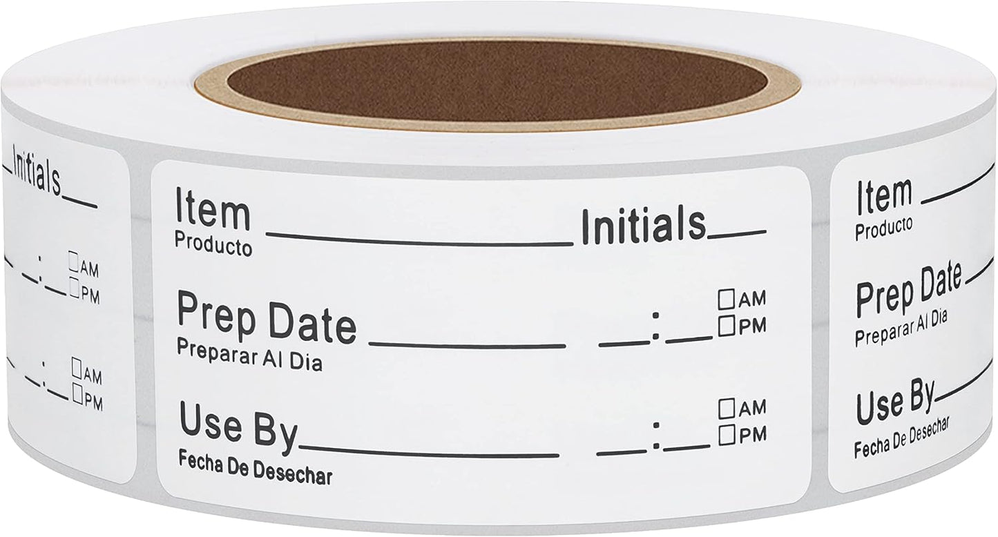Hybsk 500pcs Freezer Labels for Food Storage Removable FIFO Use By Food Preparation Stickers Prep Date 1 x 2 Inch Labels (Red)