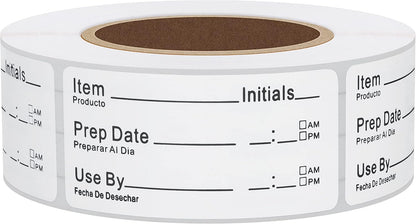 Hybsk 500pcs Freezer Labels for Food Storage Removable FIFO Use By Food Preparation Stickers Prep Date 1 x 2 Inch Labels (Red)