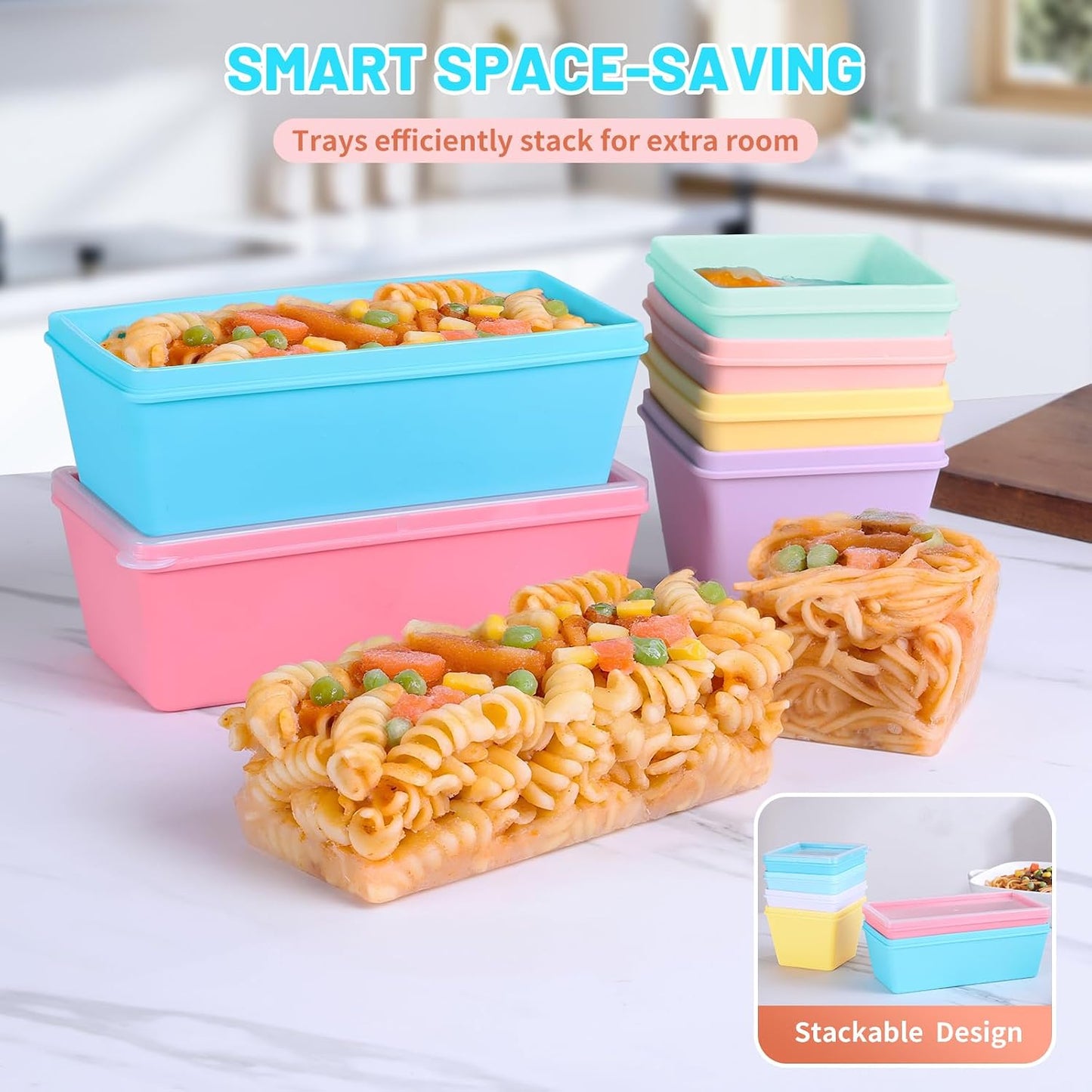 Gemice 1-Cup Silicone Freezer Molds with Lids, Individual 4-Pack Portion Soup Cubes Freezer Trays for Food Storage, Oven & Dishwasher Safe, BPA-Free, Silicone Freezer Containers for Meal Prep