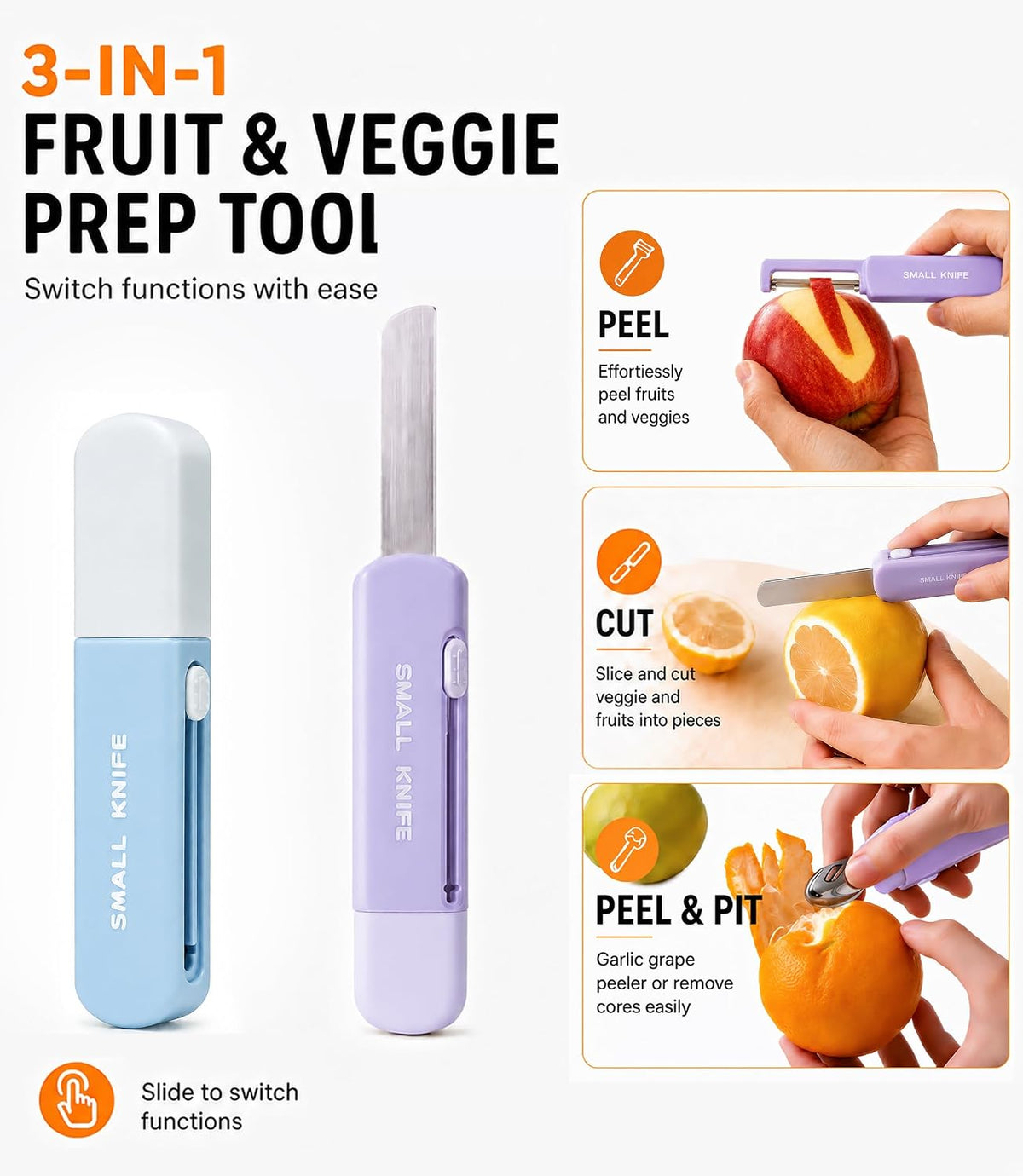 Fruit Vegetable Peeler for Kitchen, Multifunctional & Portable
