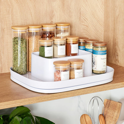 YouCopia MagicTrack Turntable with 4 Bins, Rectangle Lazy Susan Organizer