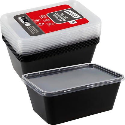 Bluesky Versatile Rectangle Containers-(Pack of 10) -Perfect for Meal Prep & Storage, 34 oz, White