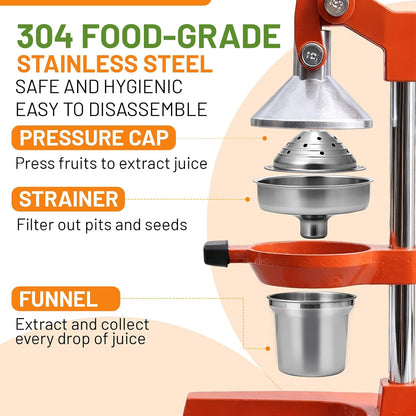 Cast Iron Juicer,Manual Juicer Hand Press,Professional Citrus Juicer