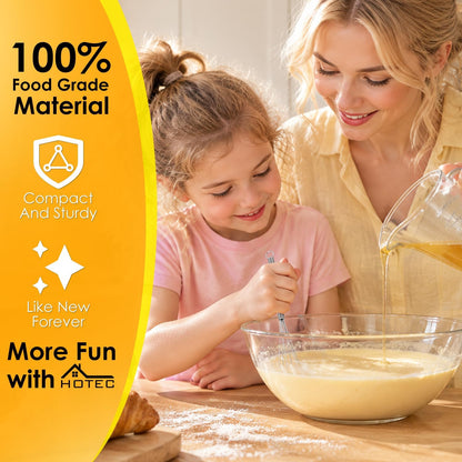 HOTEC Stainless Steel Whisk Set of 4, Food Grade Balloon Whisk Egg Beater, Thicken Wire Mixing Whisk for Baking, Cooking, Whisking Cream, Sauce, Pancake Batter