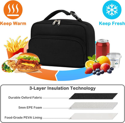 FlowFly Kids Lunch box Insulated Soft Bag Mini Cooler Back to School Thermal Meal Tote Kit for Girls, Boys, Astronaut - Colors B