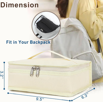 FlowFly Small Insulated Lunch box Portable Soft Bag Mini Cooler Thermal Meal Tote Kit with Handle for Work & School, Black