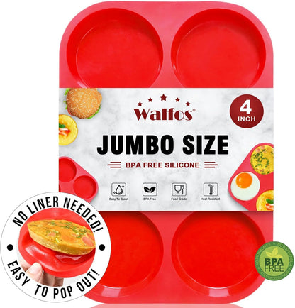 Walfos Silicone Cupcake Pan Set, 2-Piece Mini 24 Cups Muffin Baking Pan, BPA Free and Dishwasher Safe, Non-stick , Great for Making Muffin Cakes, Fat Bombs