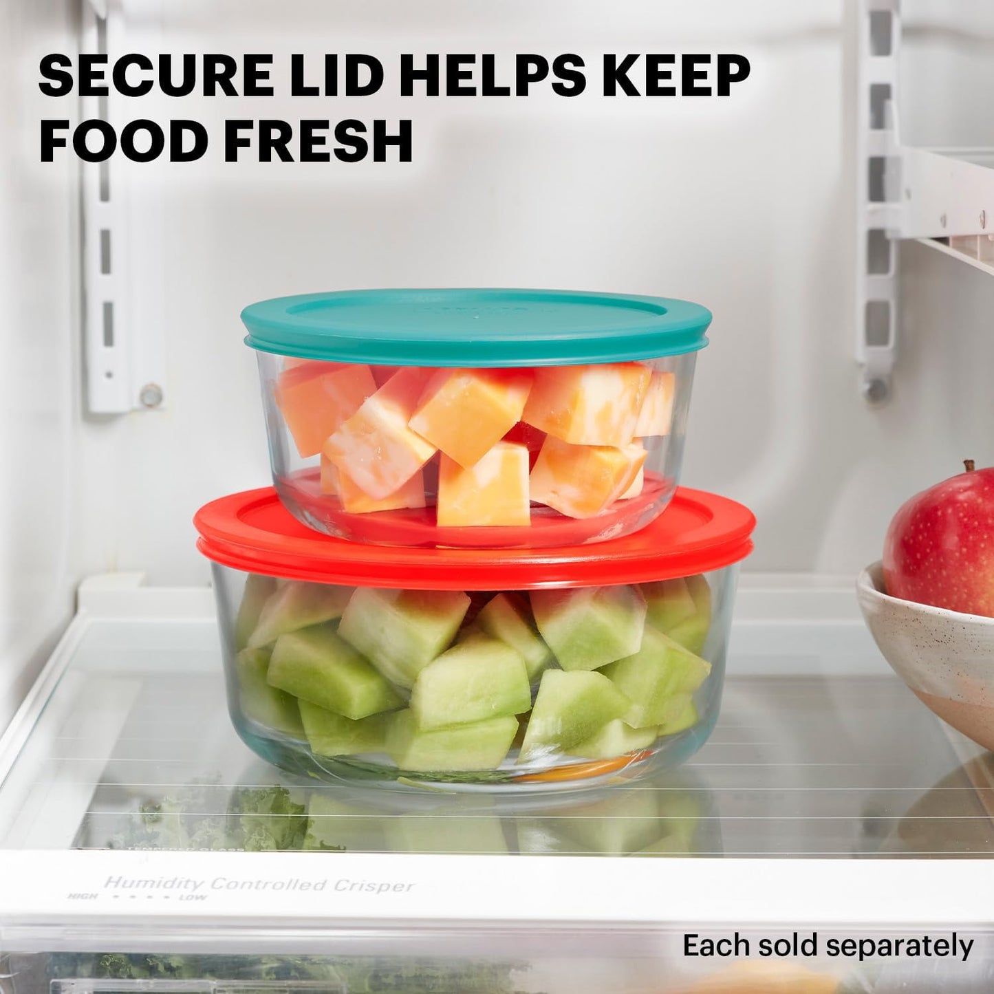 Pyrex Simply Store (12-Pack) Glass Food Storage Containers Set, (1, 2, & 3 Cup) Meal Prep Containers with Plastic BPA-Free Lids, Dishwasher & Microwave Safe