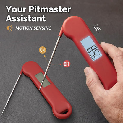 0.5 Sec Instant Read Meat Thermometer Digital for Outdoor Fryer, Black
