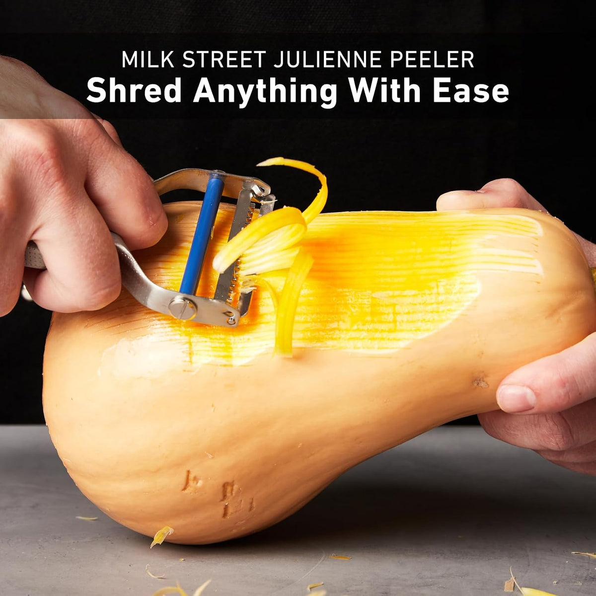 Milk Street Julienne Peeler, Vegetable Julienne Peeler, Peeler for Tough Veggies, Potatoes, Carrots, Squash, Stainless Steel Replaceable Blades, Dishwasher Safe