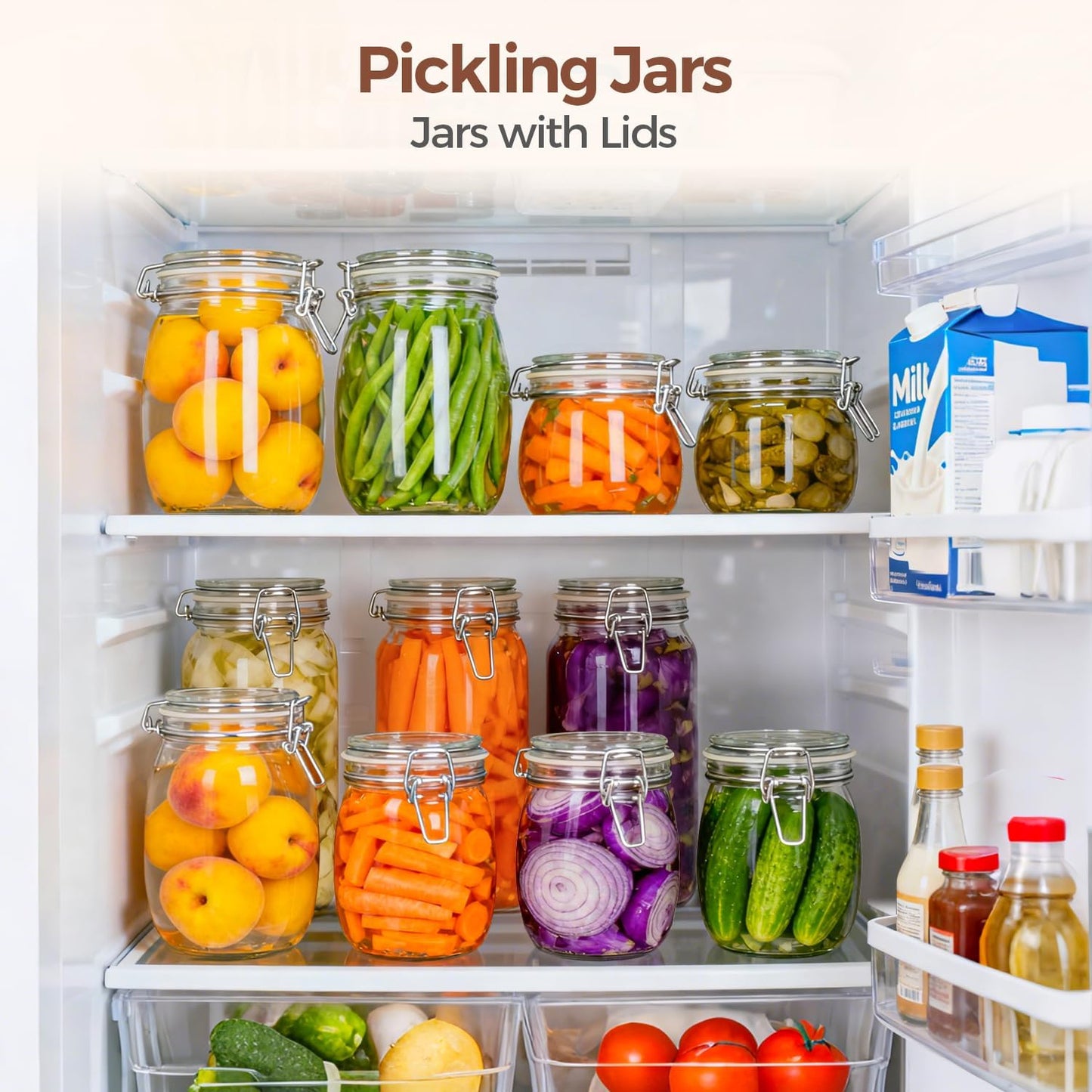 ComSaf Glass Pantry Jars with Airtight Lids 0.7 Gallon 2 Pack Wide Mouth | Flour sugar rice, Sourdough pickling, Pantry organization, Scoop included, Baking supplies, Bulk food storage, Large capacity