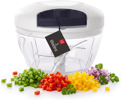 Pull String Food Chopper, 500 mL Manual Vegetable Cutter