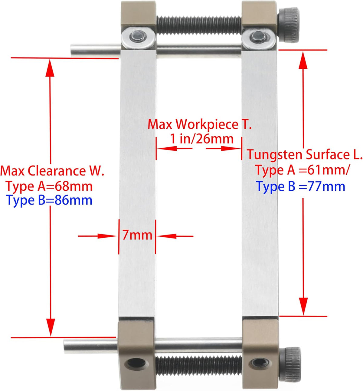Mini Tungsten Carbide file guide for knife makers (61mm Type-A Tungsten File Guide)