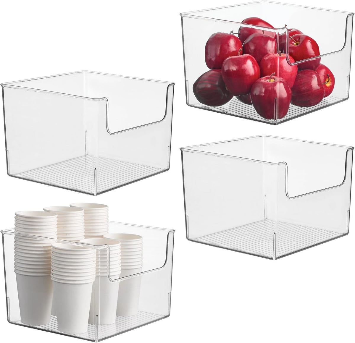 iDesign Open-Front Storage Bin, Clear | Kitchen, Pantry, Bathroom, Home Office, Made in USA