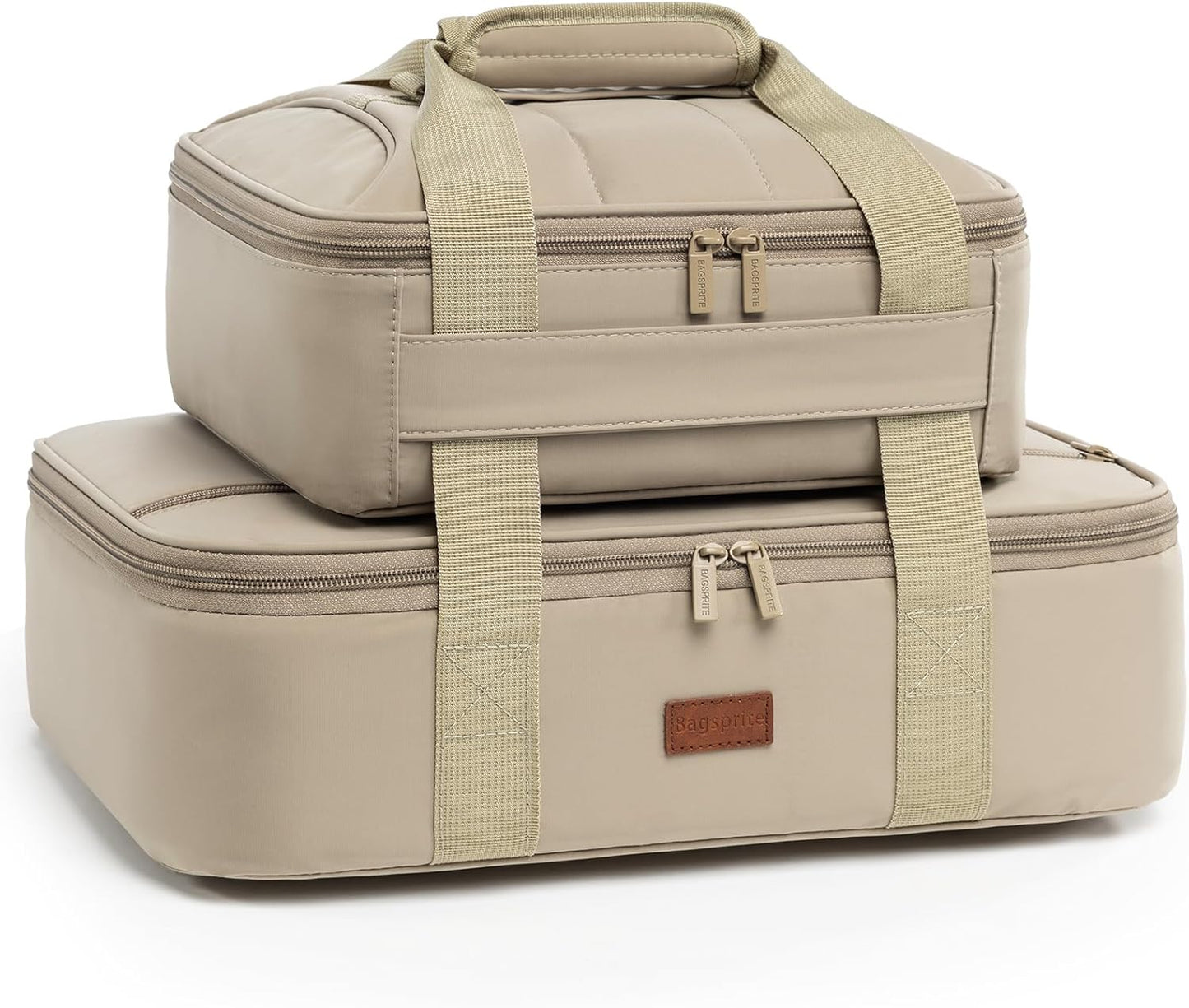 2-Piece Insulated Casserole Carrier Set, Fits 9" x 13" Baking Dish, Food Transport Carrier for Hot & Cold Dishes, Reusable Potluck Tote for Thanksgiving, Holiday Parties, Family Gatherings & Travel