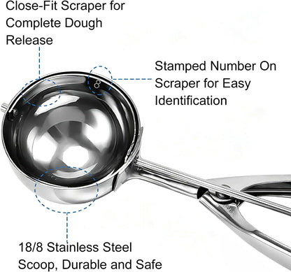 Saebye 4 oz Scoop, Large Ice Cream Scoop with Trigger, #8 Cookie Scoop,
