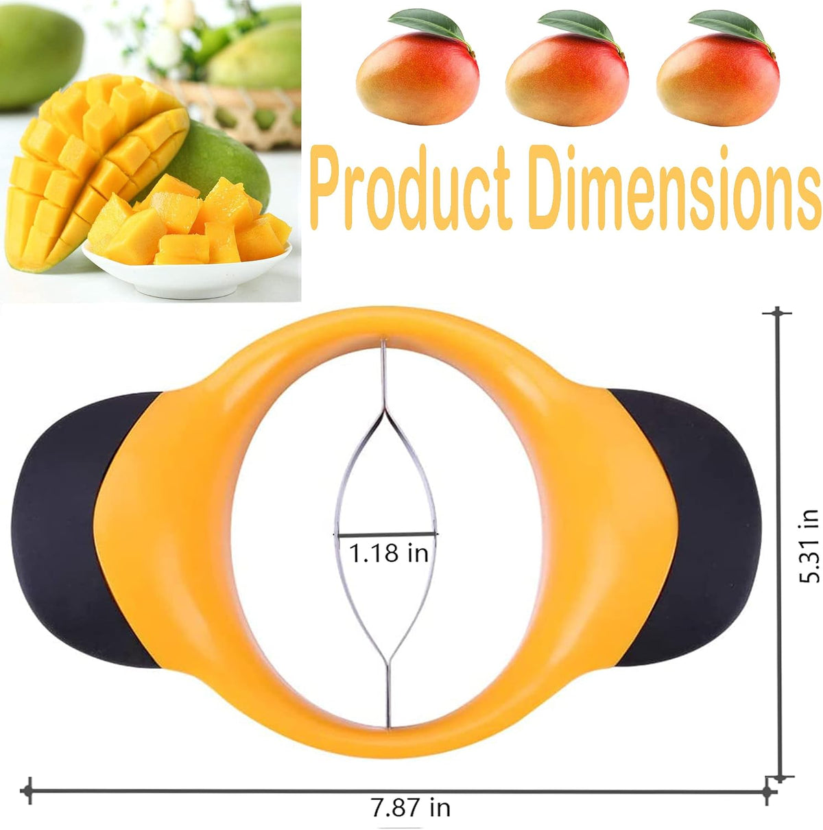 Mango Slicer, Mango Cutter with Stainless Steel Blade