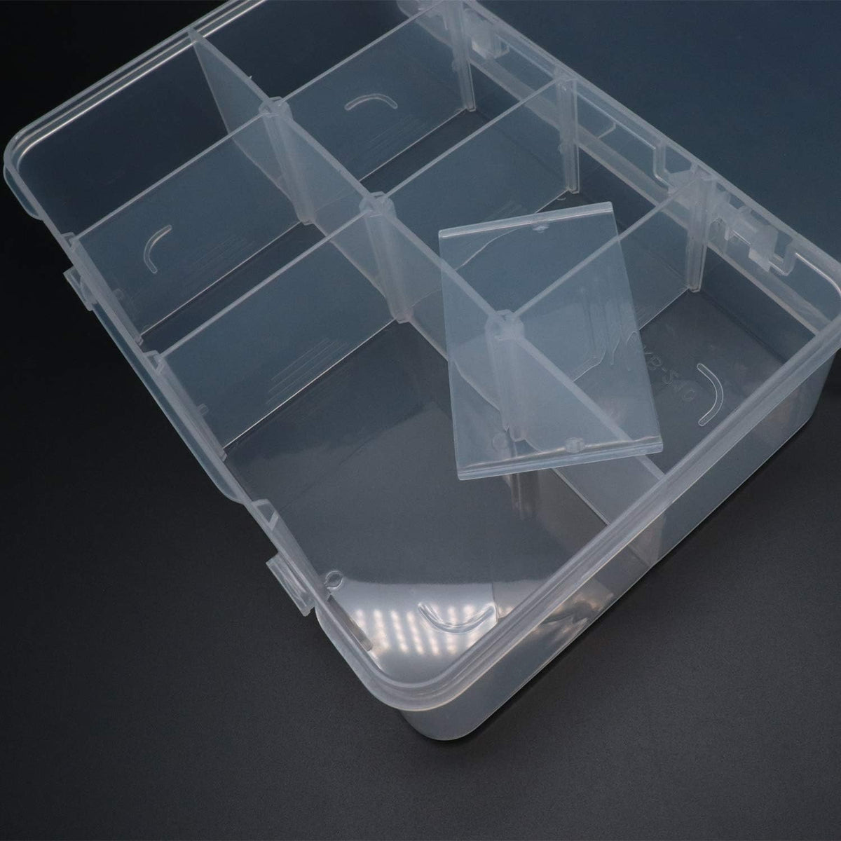 Xiaoyztan Clear Plastic Organizer, 12 Grids with Adjustable Dividers, Jewelry Box Bead Storage Container for Small Parts, Fishing Tackle, DIY Crafts, and Earrings