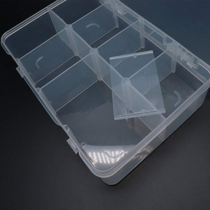 Xiaoyztan Clear Plastic Organizer, 12 Grids with Adjustable Dividers, Jewelry Box Bead Storage Container for Small Parts, Fishing Tackle, DIY Crafts, and Earrings