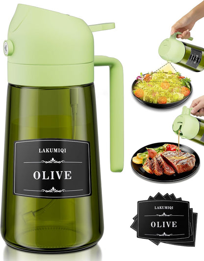Oliver Oil Sprayer Dispenser for Cooking Bottle 16oz Dark Glass Black