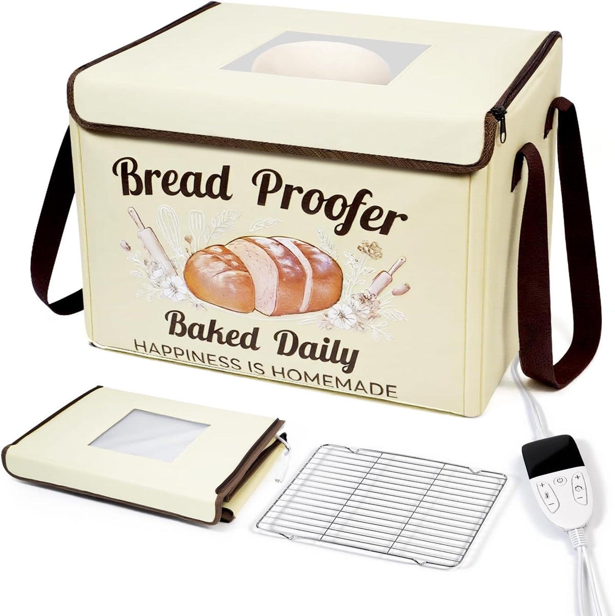 Folding Bread Proofing Box, 3-Sided Heating Dough Proofer for Home Baking