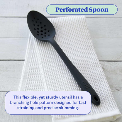 GIR Perforated Silicone Spoon, Multi-Purpose KitchenTool – Black