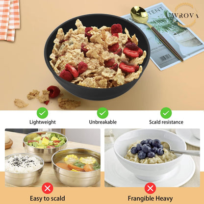Wheat Straw Bowl Sets,8 PCS Unbreakable Cereal Bowl 26 OZ,Microwave and Dishwasher Safe Bowls,Bowl Sets for Camping and Picnic BPA Free Colorful Salad Bowls for Serving Soup,Oatmeal and Fruit Etc…