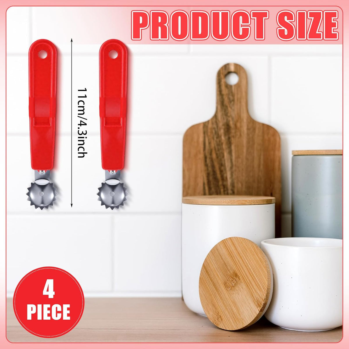 LemonRoad 4 Pcs Tomato Corer Strawberry Huller, Stainless Steel Tool