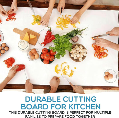 Patelai Extra Large Flexible Cutting Board Countertop Protector Mat 36 x 24 Inches Kitchen Thin Plastic Chopping Pad White Non Slip Lattice Back Cutting Mat for Craft Food Prep Sewing