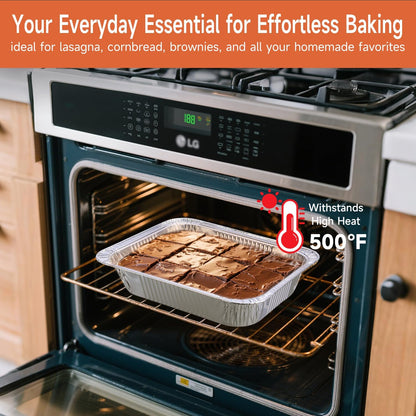 Aluminum Pans with Clear Lids 9x13-10 Pack Aluminum Foil Pans, Heavy Duty Disposable Pans for Cooking, Baking, Meal Prep, Parties & Food Storage