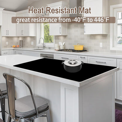 Extra Large Silicone Mat 78.7''x23.6''(200cmx60cm), Large Silicone Mats for Kitchen Counter, Multipurpose Heat Resistant Mat, Waterproof Placemat for Countertop Protector, Black
