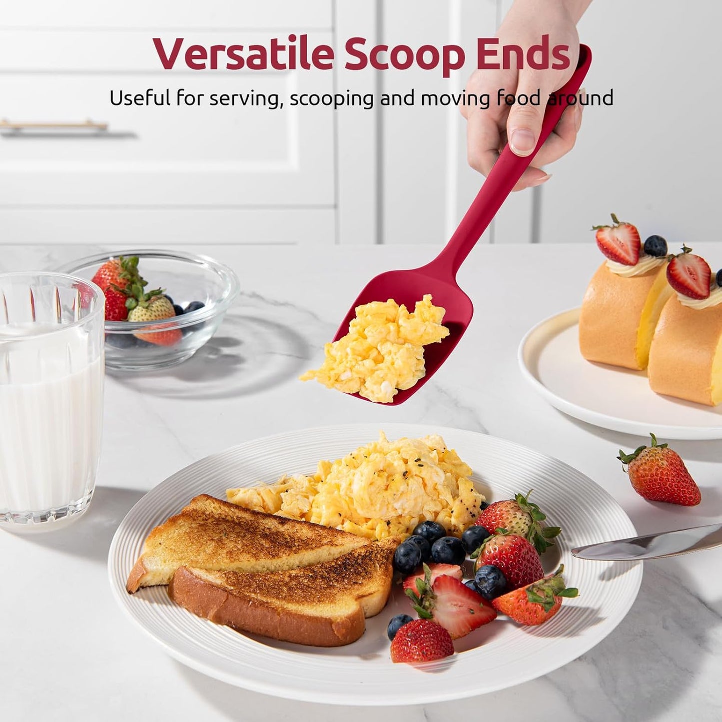 U-Taste Silicone Spatula Set with 600 Degrees Fahrenheit Heat Resistant (Black)