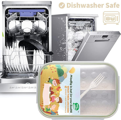 MISS BIG® Bento Box,Bento Box Adult,Lunch Box,Leak Proof Lunch Containers,No BPAs and No Chemical Dyes Bento Lunch Box,Dishwasher and Microwave Safe Lunch Containers for Adults(1900ml Gray)