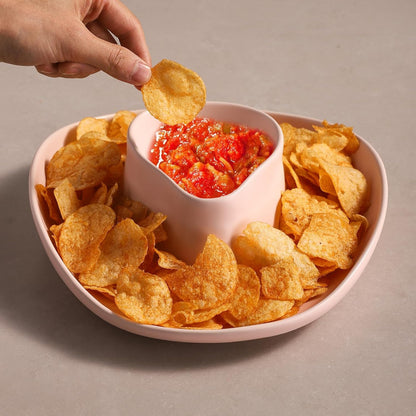 Chip and Dip Serving Set Bowl Cowboy Hat Chips and Salsa Serving Dish.10.6 x 11.6 x 3.5 in White