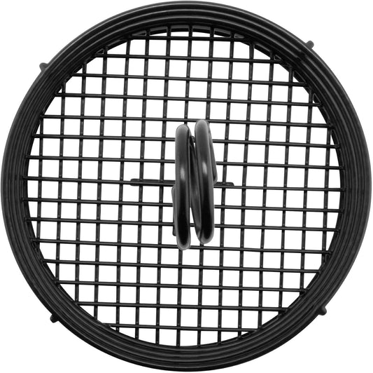 G.E.T. 4-31855 Black Round Stainless Steel Condiment Caddy Iron Polyethylene Coated Table Caddies Collection, 7.5"