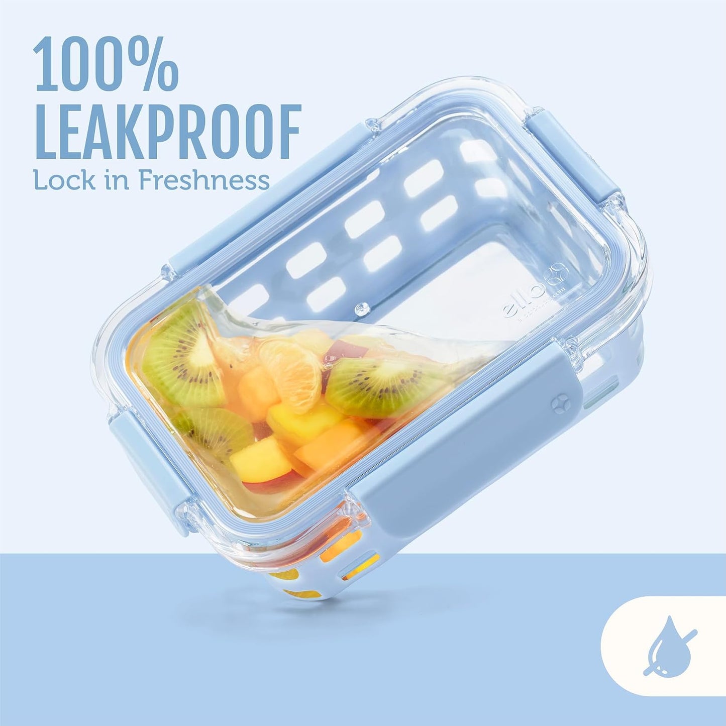 Ello Duraglass 3.4 Cup Meal Prep 10Pc,Set,Glass Food Storage Container with Silicone Sleeve and Airtight BPA-Free Plastic Lids,Dishwasher,Microwave & Freezer Safe,Evening Orchard,5 Count (Pack of 2)