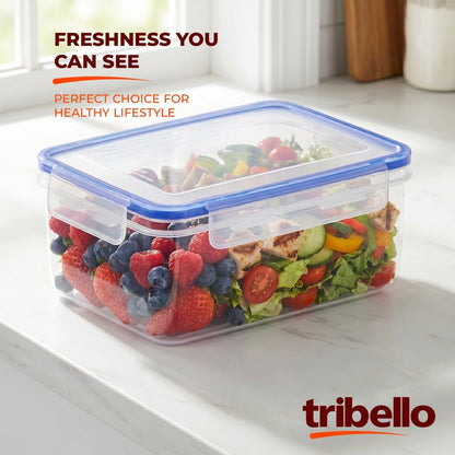 Tribello 250 oz Extra Large Airtight Food Storage Containers with SnapTight Lids – Clear, Stackable, BPA-Free Meal Prep Containers for Kitchen, Freezer & Pantry Storage