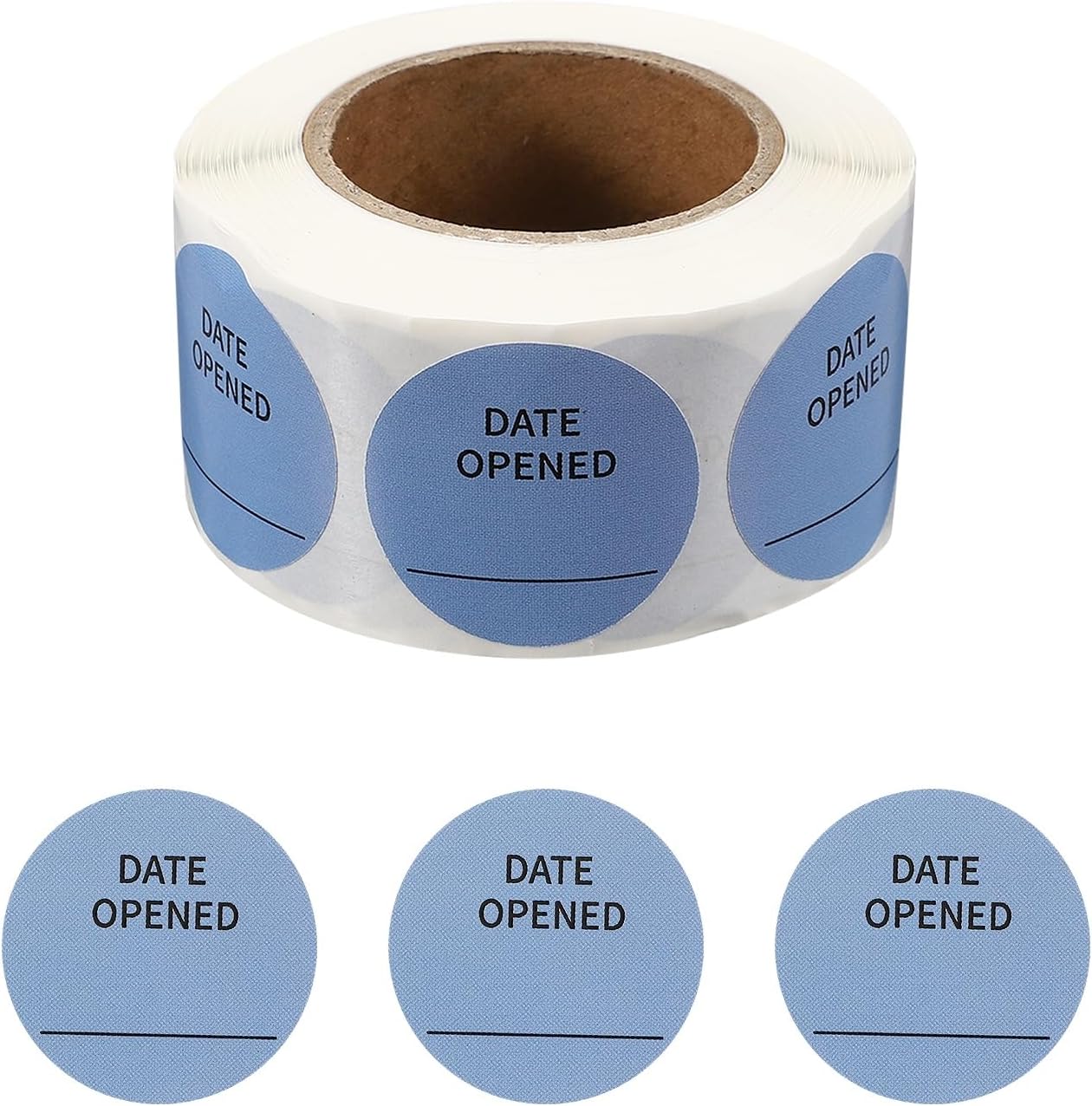 PATIKIL 500 Pcs Date Opened Stickers Roll, 1.25 Inch Food Storage Labels Removable Freezer Labels Adhesive Food Labels for Inventory Organized Kitchen Containers, White and Black