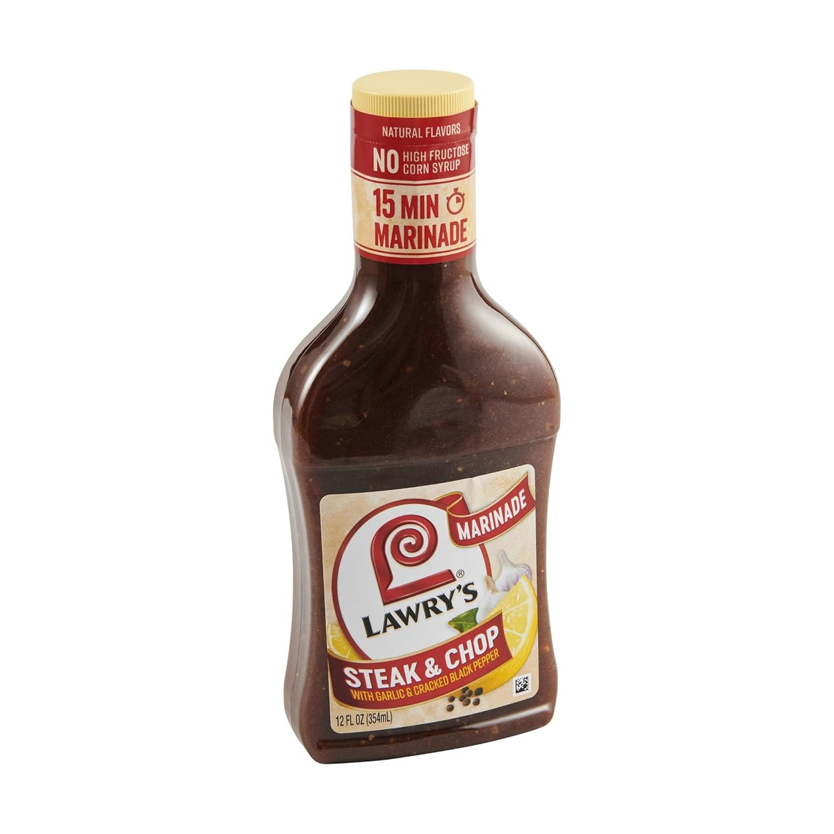 Lawry's Steak & Chop with Garlic & Cracked Black Pepper Marinade, 12 fl oz