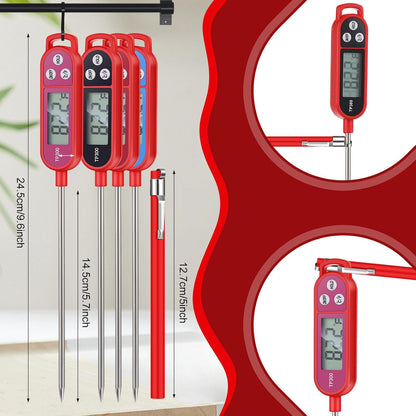 Copkim Food Thermometer Instant Read Probe BBQ,Red