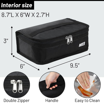 MIER Small Lunch Bag for Kids & Adults Compact Insulated Lunch Box Portable Thermal Mini Cooler for Work School Travel, Bluesteel