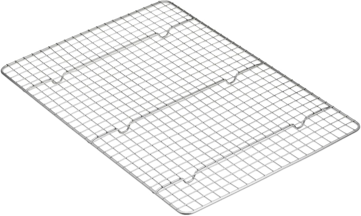 Amazon Basics Ceramic Nonstick Baking Sheets & Cooling Rack Set, Dishwasher Safe, Oven Safe, Half Sheet Size, Gray