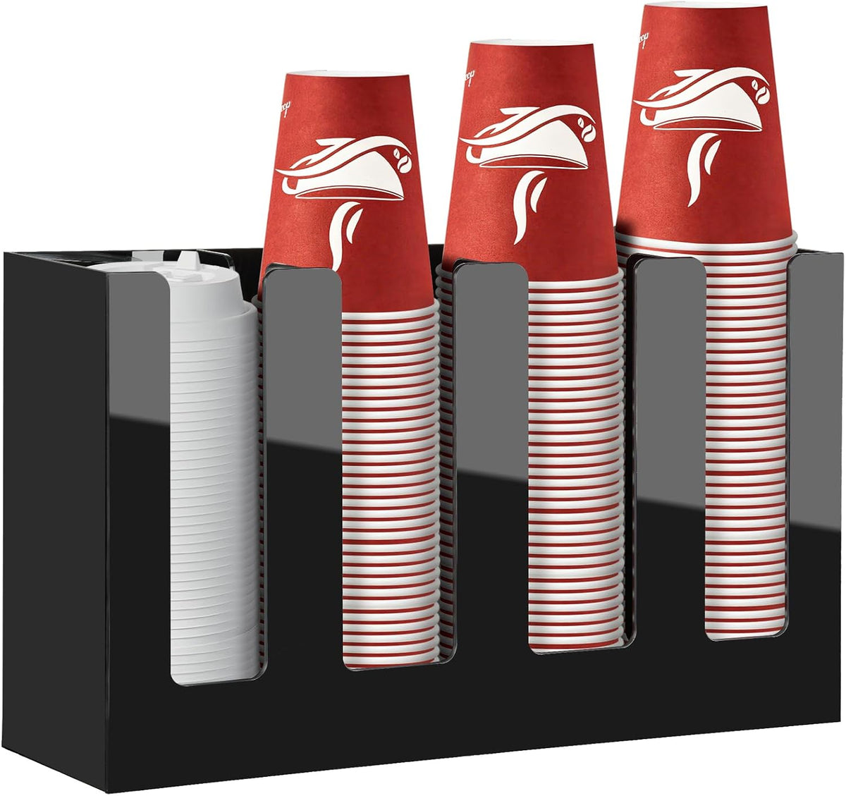 Coffee Cup Dispenser, Cup and Lid Organizer fits 5 to 16 oz Disposable Cups