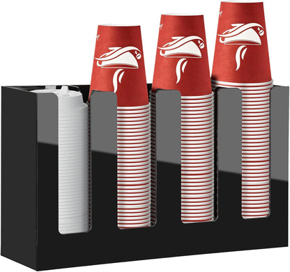 Coffee Cup Dispenser, Cup and Lid Organizer fits 5 to 16 oz Disposable Cups
