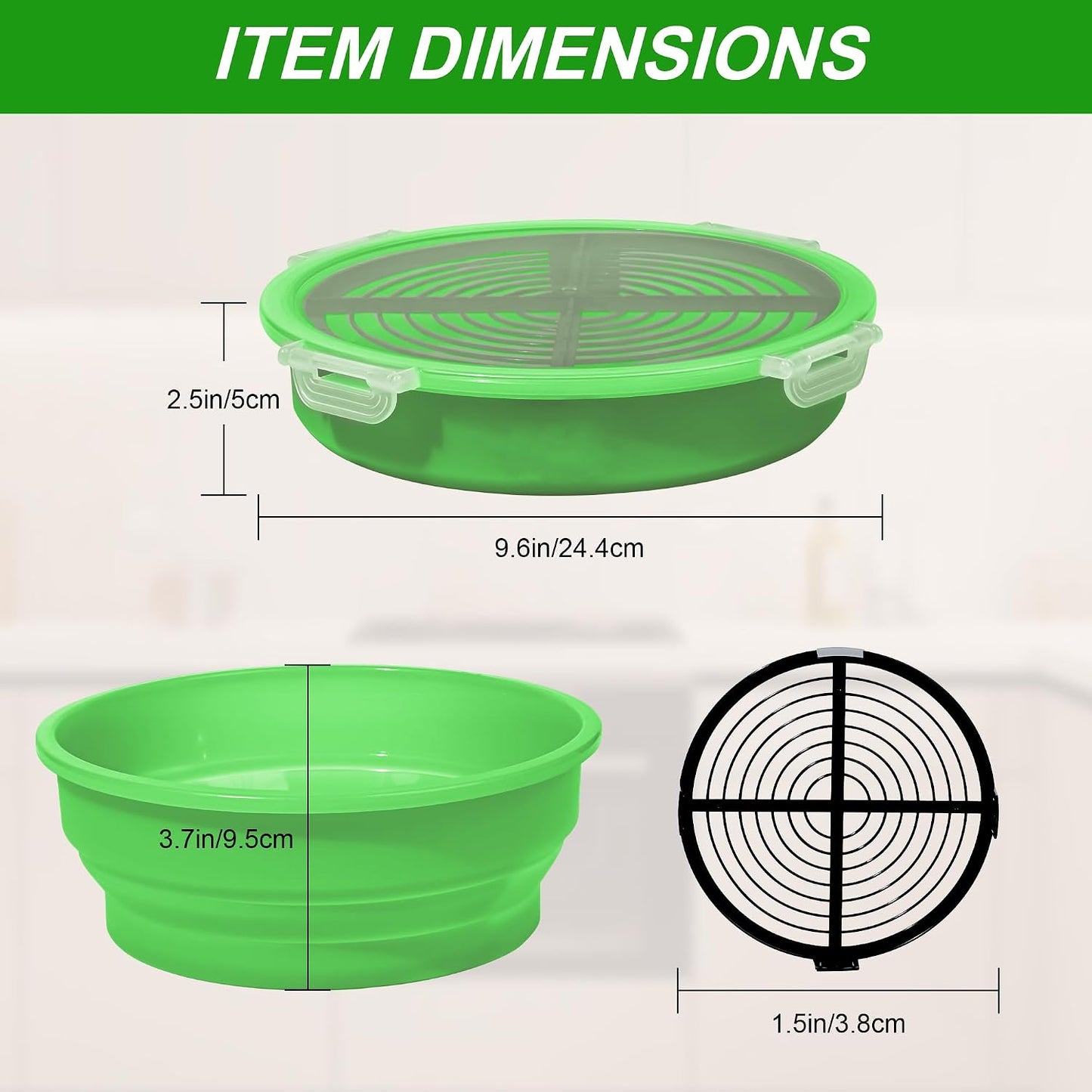 FJNATINH Collapsible Batter Bowl - Mess Free Better Breader Shaker Bowl with Lid Breading Shaker Container for Fried Fish, Fried Chicken, Onion Rings & More,No Leak,Easy to Store,Light Blue