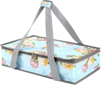 Insulated Casserole Carrier Fits Pioneer Woman Kitchen Stuff & 9x13 Baking Dish, Large Lasagna Lugger Tote, Leakproof Thermal Food Warmer Bag for Potluck, Picnic, Travel, Hot/Cold Food & Mom Gifts