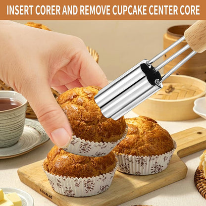 Cupcake Corer, 1 Pc Plunger Cutter Pastry Corer, Digging Holes Tools Muffin Cake Filling Tool Mini Cupcake Hole Punch for DIY Baking Filling and Decorating, (Flower)
