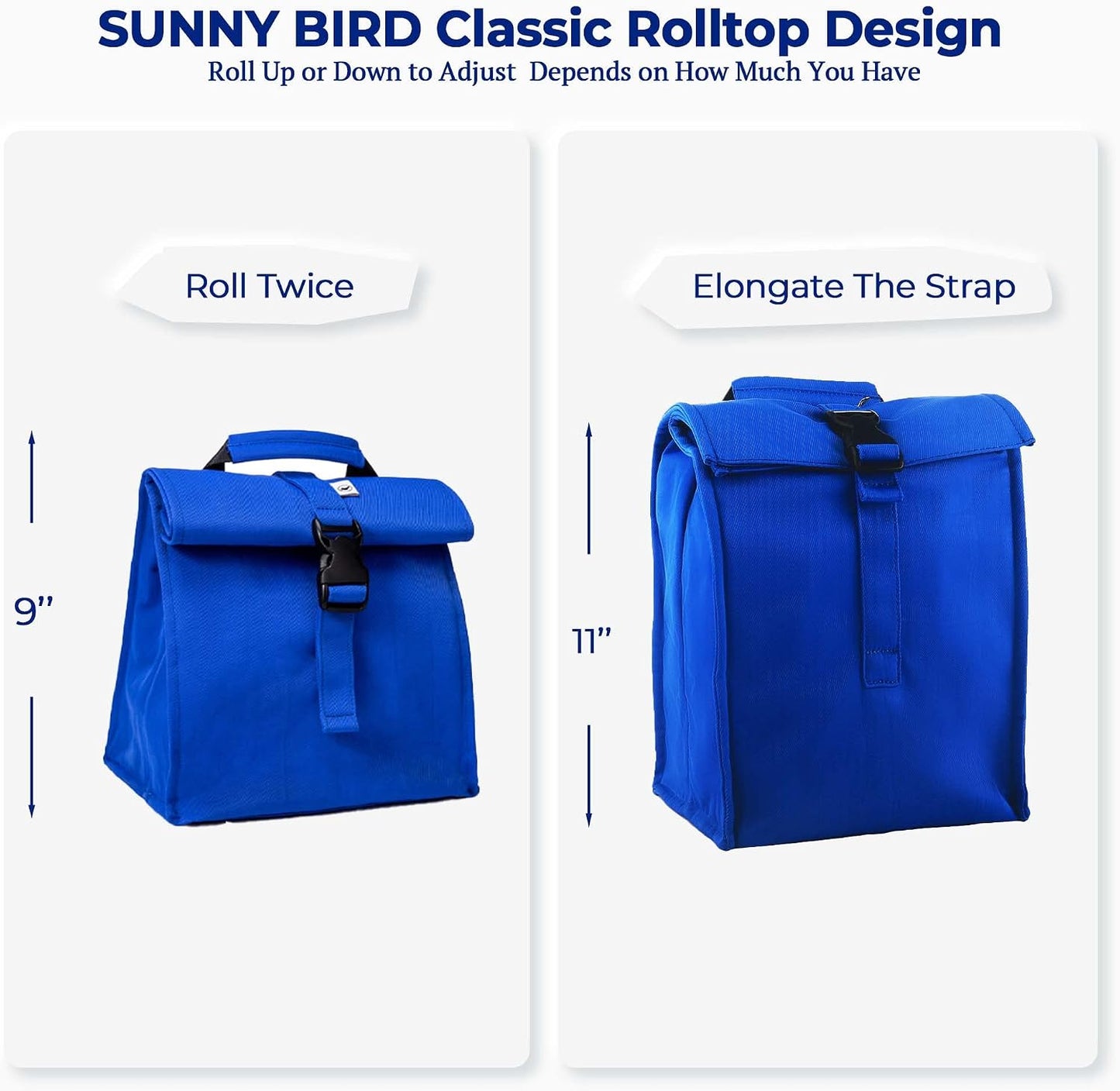 SUNNY BIRD Insulated Lunch Bag Pink Lunch Box Small Cooler Bag for Women, Girls, Adults and Teens (Pink)