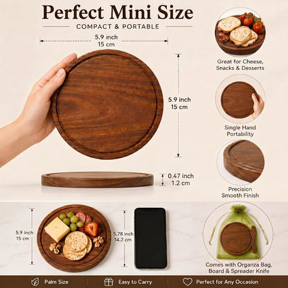 Nuenen 50 Pcs Mini Wooden Charcuterie Board Bulk, Small Wood Cutting Board for Crafts Laser Engraving with Knives Organza Bags Wedding Baby Shower Favors Gift (Square,Bamboo Color)
